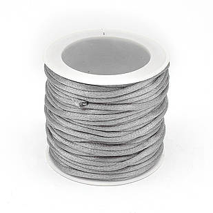 Шнур Нейлоновий Плетений круглий, Світло-сірий, Товщина 2 мм, ~ 10 м/котушка, 1 катушка