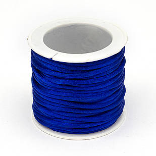Шнур Нейлоновий Плетений круглий, Синій, Товщина 2 мм, ~ 10 м/котушка, 1 катушка