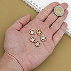 Підвіски Акрил Серце з Акриловими стразами, УФ-покриття, Колір: Світле Золото, Розмір: 14х15х5мм, 10 шт, фото 4