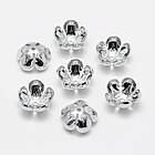 Шапочки для Бусин, Латунь, Стійке покриття плаття, Квітка, Розмір: 13.5х6мм, Отвори 1 мм, 4 шт, фото 4