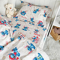 Дитяча півтораспальна постільна білизна KrisPol, ранфорс 79138, "Стіч" (беж)