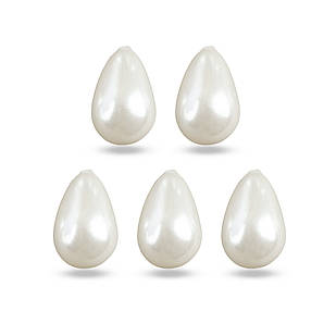 Перли Shell Pearl, Крапля, Не наскрізний Отвір 1мм, Полірований, Колір: Білий, Розмір: 11х8мм, (5 шт.)