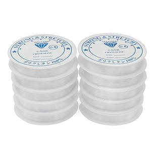 Силіконова Нитка 0.6 мм, Еластична, Гумка, Колір: Безбарвний, Товщина 0.6 мм, паковання/10каточок, 1 упаковка