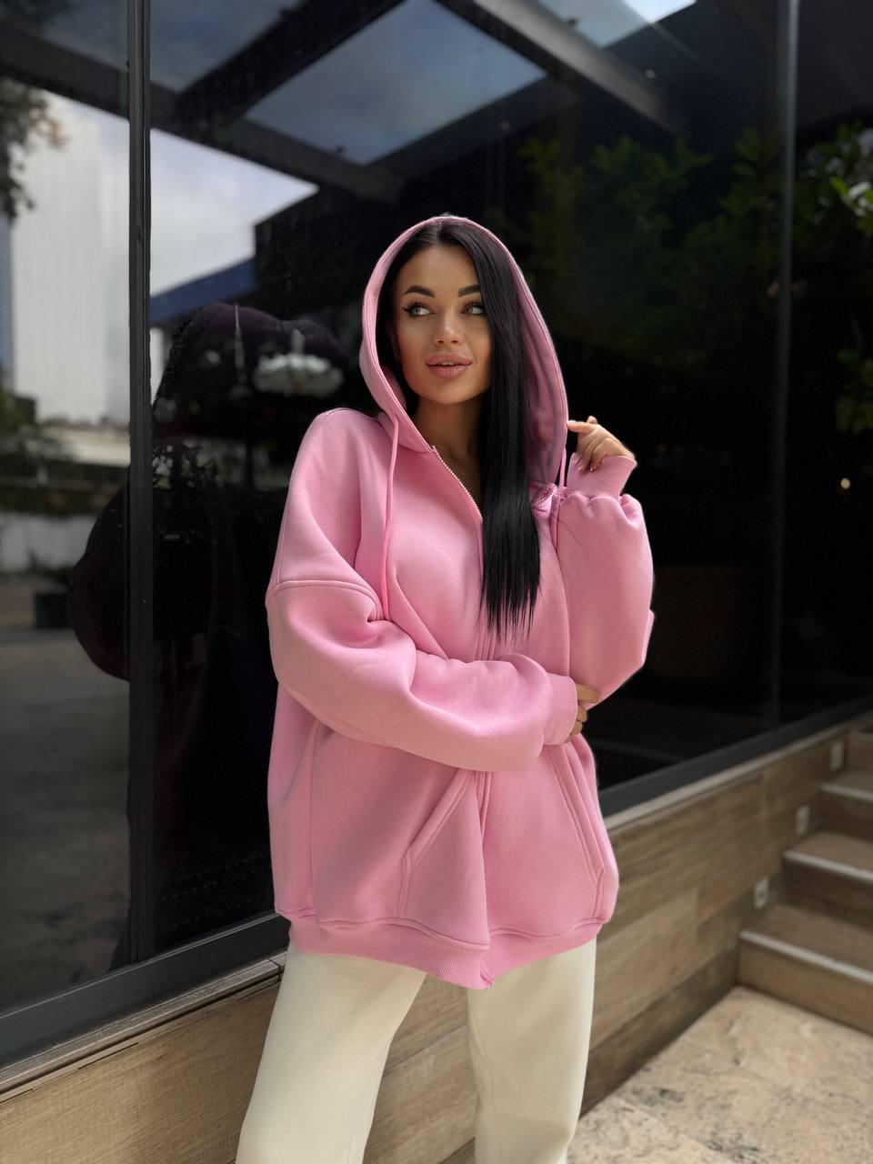 Зіпка жіноча утеплена Модель: 842-072 Колір: Рожевий (Барбі), фото 1