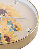 Годинник настінний із принотом Соняшник 30 см, фото 2