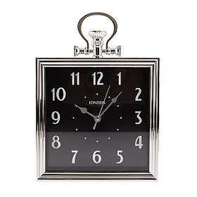 Чорний квадратний настінний годинник з кварцовим механізмом 24*24 см