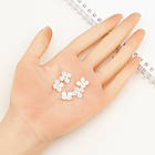 Шапочки для Бусин Смола, Квітка, 4 пелюстки, Білий, 14х14х6мм, Отвір 1.2 мм, 10 шт, фото 2