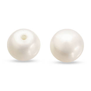 Перли Натуральний Пресноводний, Клас ААА, Круглий, Колір: Білий, Розмір: 7-7.5х5мм, Нескрізне Отвірі 1 мм