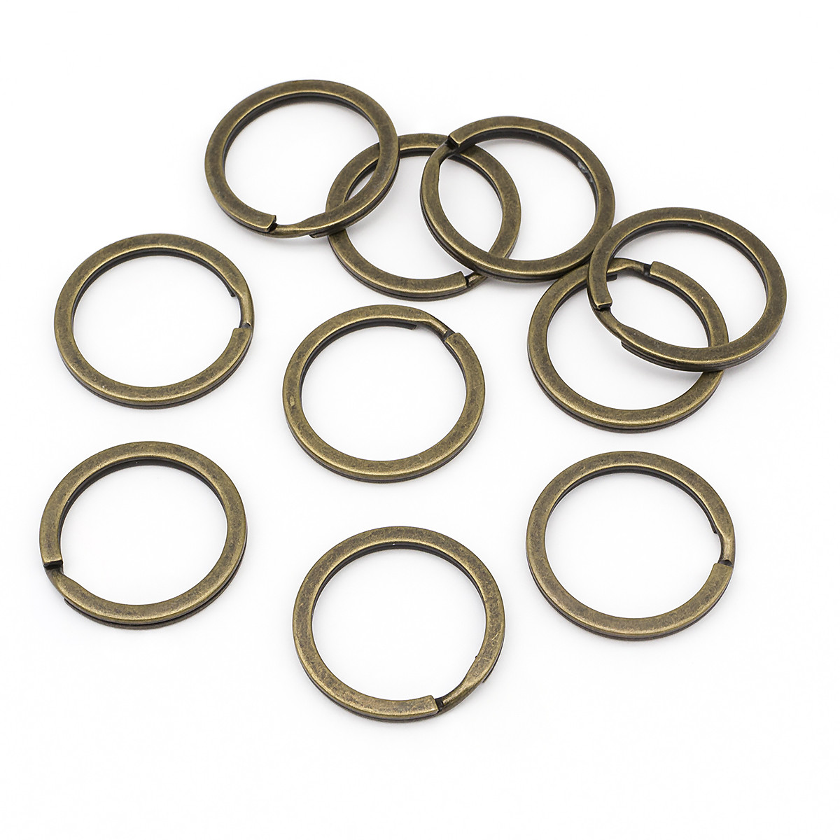 Кільце Замочок, для Брелків і Ключей, Колір: Антична Бронза, Розмір: 25х2мм, Внутрішній Діаметр 20 мм, 10 шт, фото 1