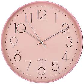 Настінний годинник Модерн, круглий, рожевий, 30 см