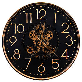 Великий настінний годинник «Механізм», 60 см — інтер'єрний годинник у стилі лофт