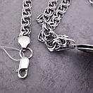 Срібна цепочка з кулоном чоловіча Бісмарк. Срібна підвіска св. Миколай і ланцюжок срібло. 55 см, фото 10