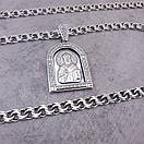 Срібна цепочка з кулоном чоловіча Бісмарк. Срібна підвіска св. Миколай і ланцюжок срібло. 55 см, фото 7