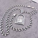 Срібна цепочка з кулоном чоловіча Бісмарк. Срібна підвіска св. Миколай і ланцюжок срібло. 55 см, фото 8