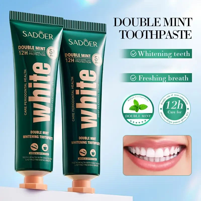 Зубна паста з подвійною м’ятою Sadoer — чистота, свіжість і захист емалі щодня, фото 1