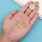 Застібка Карабін-Лобстер Цинковий сплав, Золото, 12х6 мм, Отвір 1.5 мм, 50 шт, фото 8