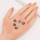 Підвіски, сплав і Емаль, Плоскі Круглі з Хрестом, Чорна Емаль, Світле Золото, 15х12х1.2мм, 20 шт, фото 2