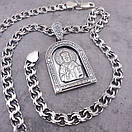 Срібна цепочка з кулоном чоловіча Бісмарк. Срібна підвіска св. Миколай і ланцюжок срібло. 55 см, фото 9