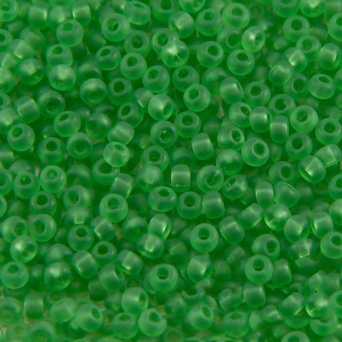 Бісер 50100 Чеський Preciosa 10/0, Прозорий матовий TM, Зелений, Круглий, (50 г), фото 1