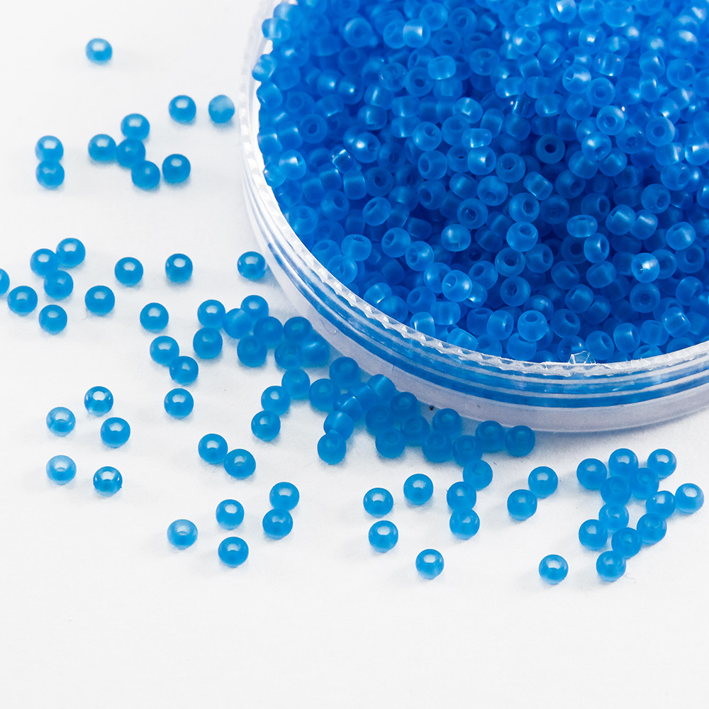 Бісер 60030 Чеський Preciosa 10/0, Прозорий матовий TM, Синій, Круглий, 50 г, фото 1