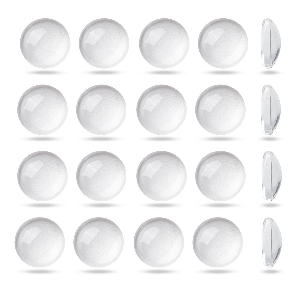 Кабошони Скляні Круглі, Безбарвні, 10х3.5мм, 20 шт, фото 1