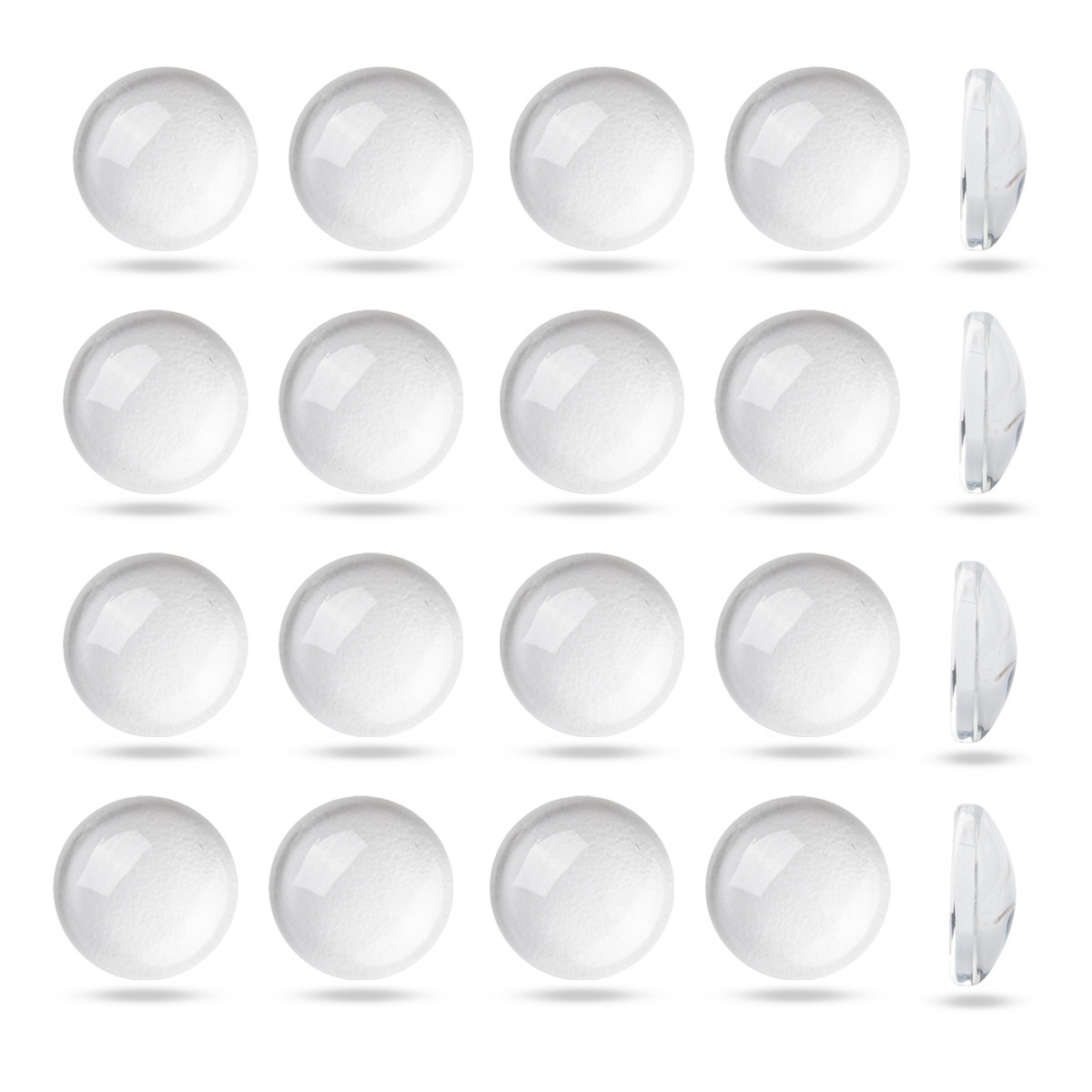 Кабошони Скляні, Круглі, Безбарвний, 14х4мм, 20 шт, фото 1