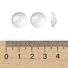 Кабошони Скляні, Круглі, Безбарвний, 14х4мм, 20 шт, фото 2
