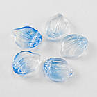 Кулон Скляний, Пелюстка, Колір: Волошковий, Розмір: 15х12х4мм Отвір 1 мм, 5 шт, фото 2