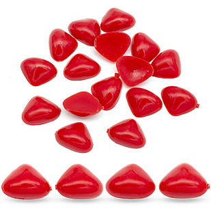 Носики для Іграшок, Трикутні, Червоний, Довжина 16.5 мм, Ширина 13 мм, Товщина 5.5 мм, 20шт/уп