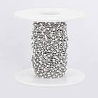 Ланцюг Якісне Плетіння, Неіржавка сталь, Паяна, Колір Емалі: Білий, Дзвено: 2х1.5х0.5мм, 1 м, фото 2