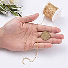 Ланцюг із Латуні, Рифлена, Паяна, Колір: Покриття Золото 18К, Дзвено: 6.2х3.3х0.5мм, 1 м, фото 3