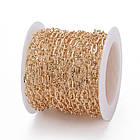 Ланцюг із Латуні, Рифлена, Паяна, Колір: Покриття Золото 18К, Дзвено: 6.2х3.3х0.5мм, 1 м, фото 5