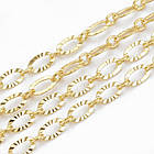 Ланцюг із Латуні, Рифлена, Паяна, Колір: Покриття Золото 18К, Дзвено: 6.2х3.3х0.5мм, 1 м, фото 7