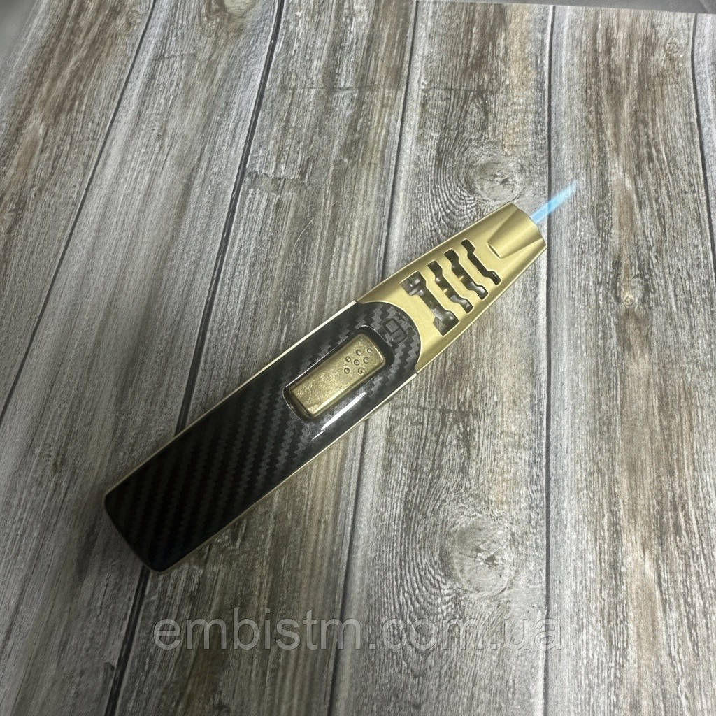 Газова турбо запальничка вітрозахисна Багаторазова газова запальничка металева, можна заправляти, фото 1