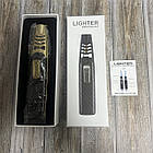 Газова турбо запальничка вітрозахисна Багаторазова газова запальничка металева, можна заправляти, фото 2