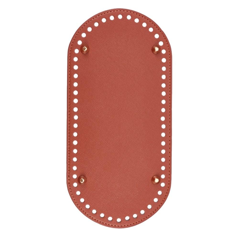 Дно для Сумки Ручної роботи, Овал, PU Шкіра, Розмір: 25x12x1.1 см, Колір: Сієна, Отвір 0,5 см, 1 шт, фото 1