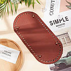 Дно для Сумки Ручної роботи, Овал, PU Шкіра, Розмір: 25x12x1.1 см, Колір: Сієна, Отвір 0,5 см, 1 шт, фото 6