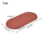 Дно для Сумки Ручної роботи, Овал, PU Шкіра, Розмір: 25x12x1.1 см, Колір: Сієна, Отвір 0,5 см, 1 шт, фото 7