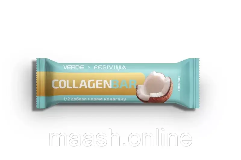Батончик з колагеном КОКОС CollagenBar Verde, 35г, фото 1