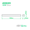 Трековий магнітний світильник Ardero MGU402 ULTRA 18W 4000K чорний лінійний 48В 33см 1008Lm LED 328х25х25мм для CAB1400, фото 3