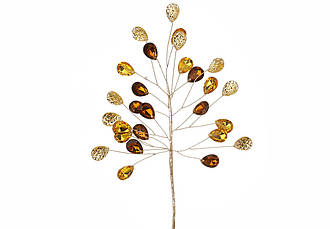 Декоративна гілка з кристалами 25см шампань, бурштин, коричневий BonaDi 8-490