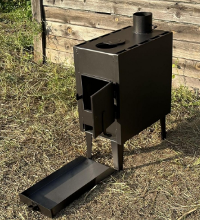 Буржуйка 4мм. на 125 м³, буржуйка у квартиру, теплицю, гараж, будинок з варильною поверхнею, фото 1