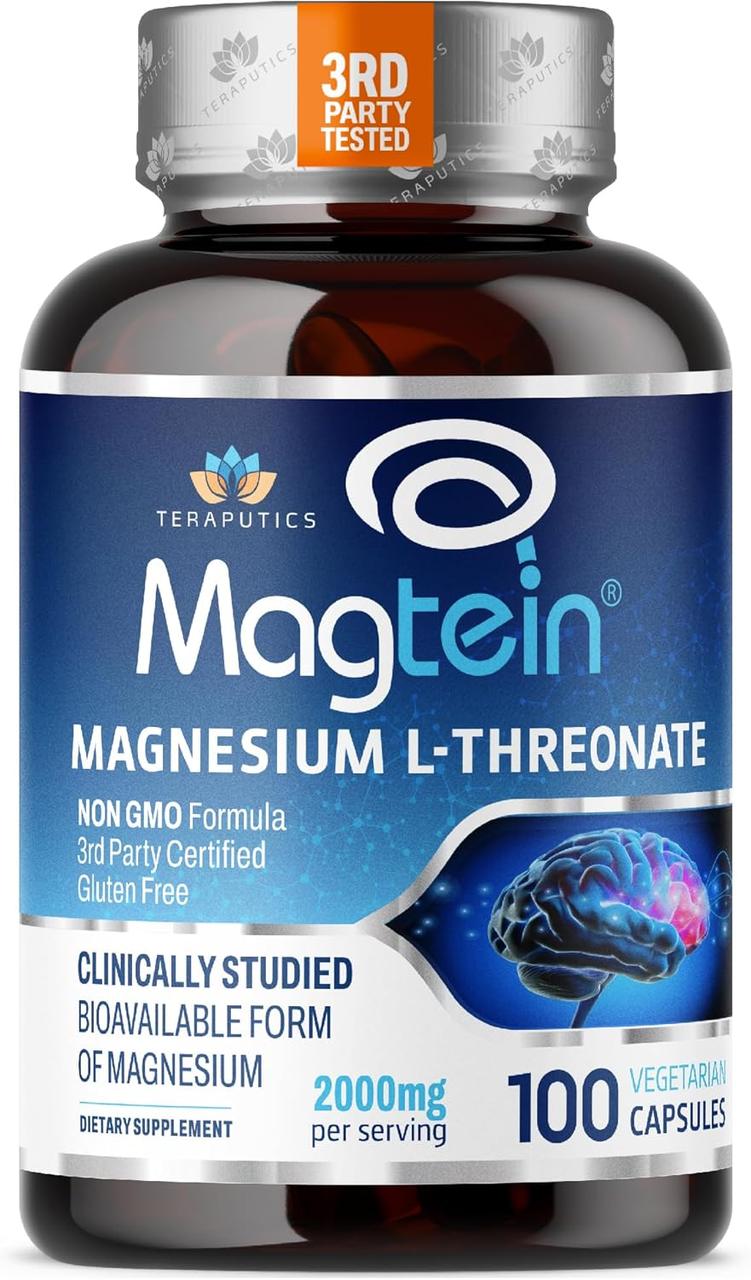 Teraputics Magtein Magnesium L Threonate  2000 mg 100 Vegan Capsules, фото 1