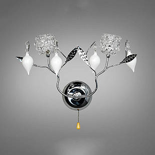 Сучасне бра Квіткові мотиви на 2 лампи G4 колір каркасу хром D-99241/2HR