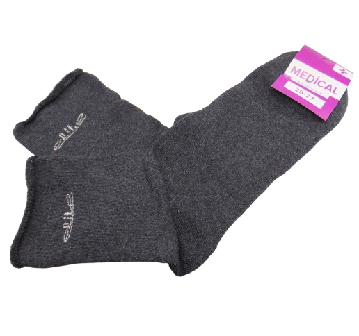 Теплі чоловічі шкарпетки без гумки з махрою Medical 25-27 сірі, фото 1
