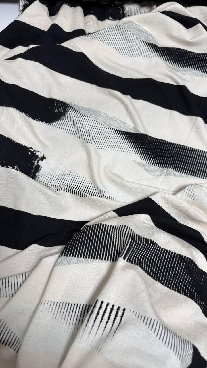 Стрейч кулір, бежева/чорна смужка, фото 1