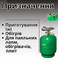 Газовий балон із пальником комплект кемпінг Балони пропанові 8 л Газовий балон 8 літрів заправлюваний "JAN Svarka"