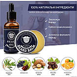 Для догляду та зростання бороди Beard 12+, шампунь, олія, бальзам, кондиціонер, щітка, гребінець, ножиці ролик, формувач та плойка, фото 4