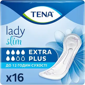 Урологічні жіночі прокладки Tena Lady Slim Extra Plus 6 крапель 16 шт. 6/ящ