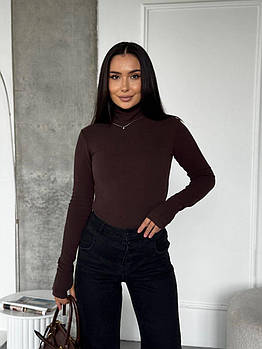 Базовий жіночий термо лонгслів із турецької тканини пума 42–44, 46–48 шоколад